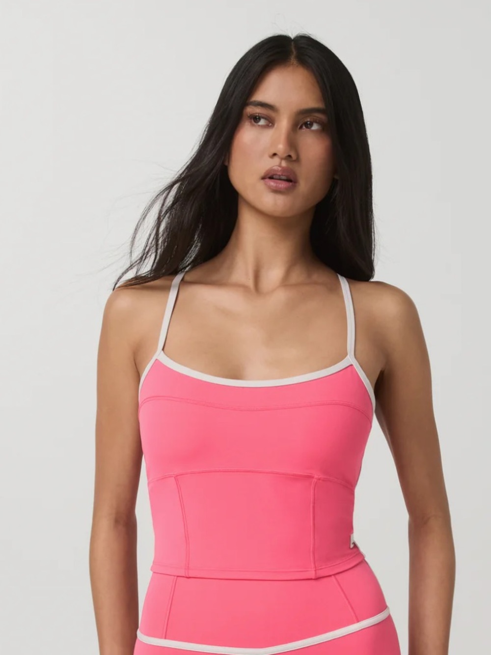 Vuori Hot Pink Tank with White Trim